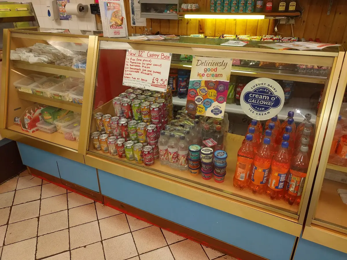Inside Elio's Chip Shop, Glenrothes