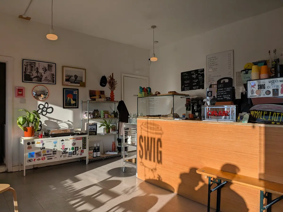 Inside Swig Coffee, Manchester
