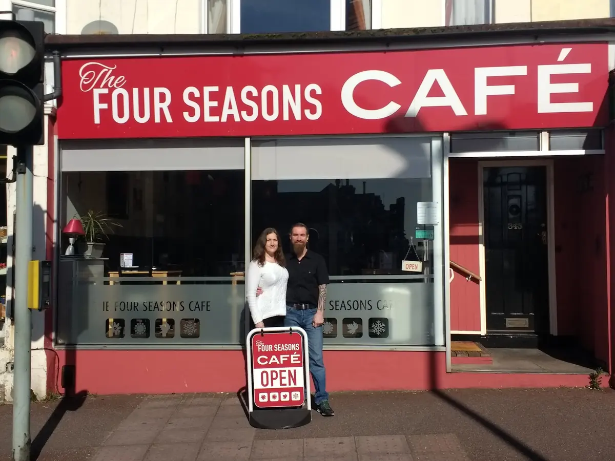 Inside Four Seasons cafe, Paignton