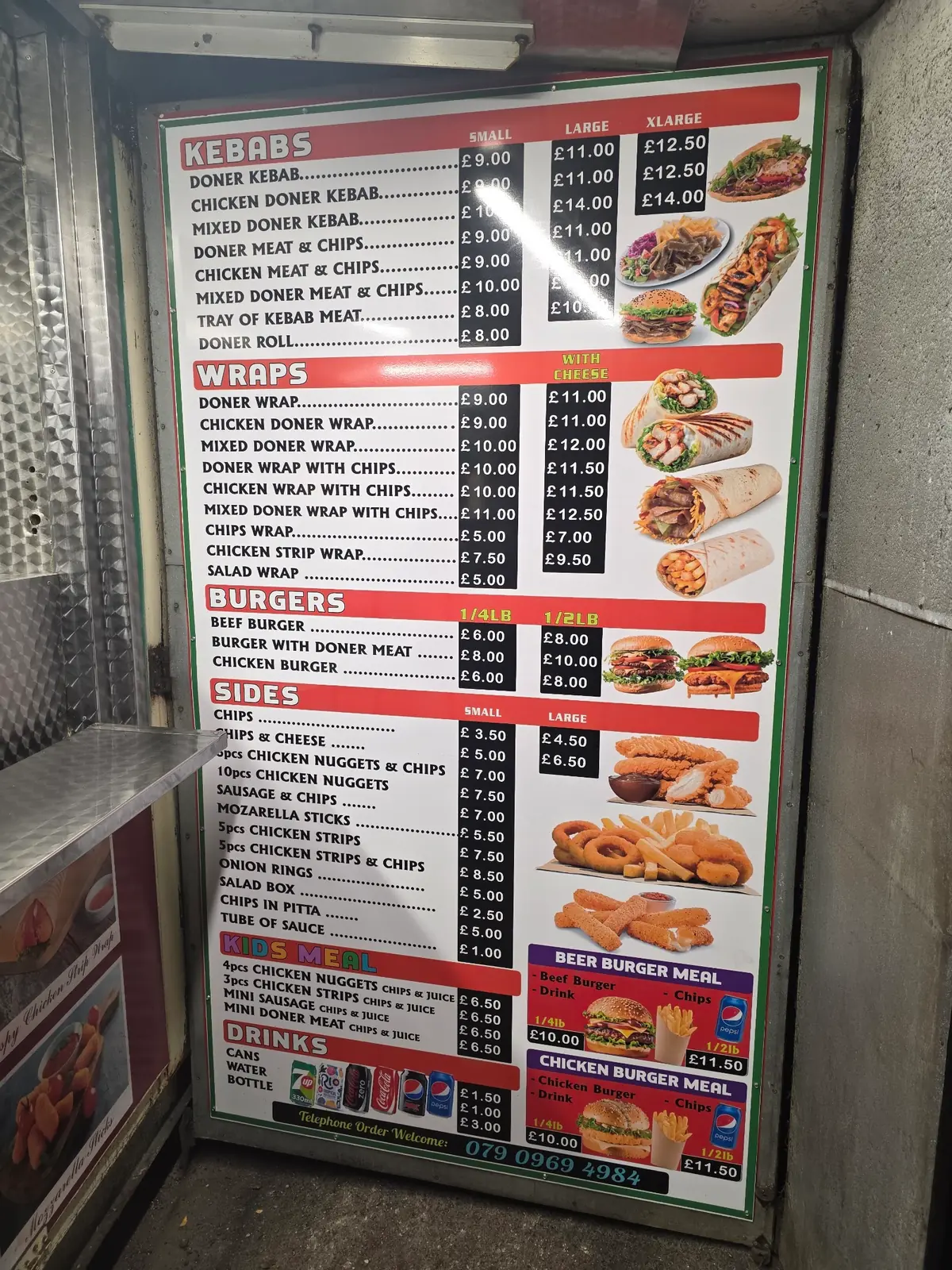 Inside Highridge Kebabs, Bristol