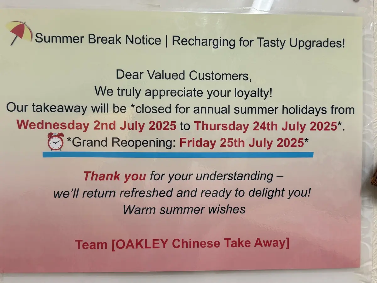 OAKLEY CHINESE CARRY OUT photo (photo 3 of 3)