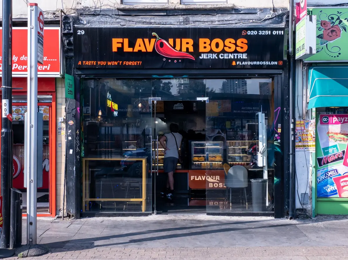 Inside Flavour Boss Jerk Centre, Croydon