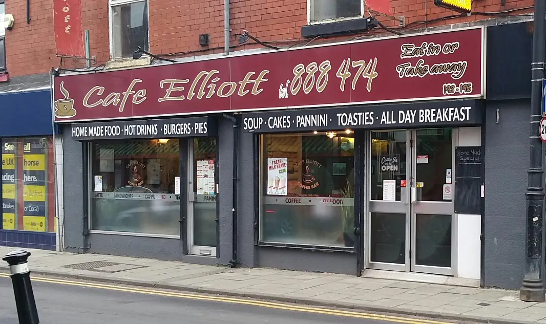 Inside Cafe Elliott, Manchester