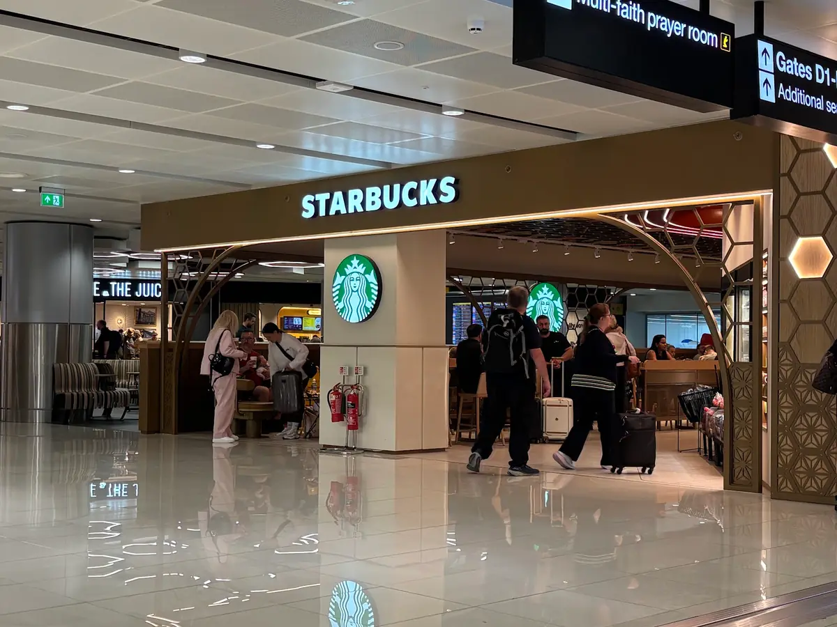Inside Starbucks Coffee, Arrivals, Manchester