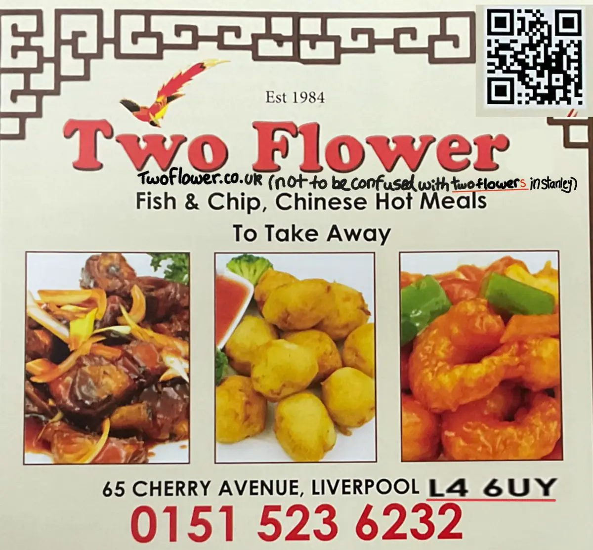 Two Flower Chinese Takeaway Cherry Ave — Restaurants in Liverpool