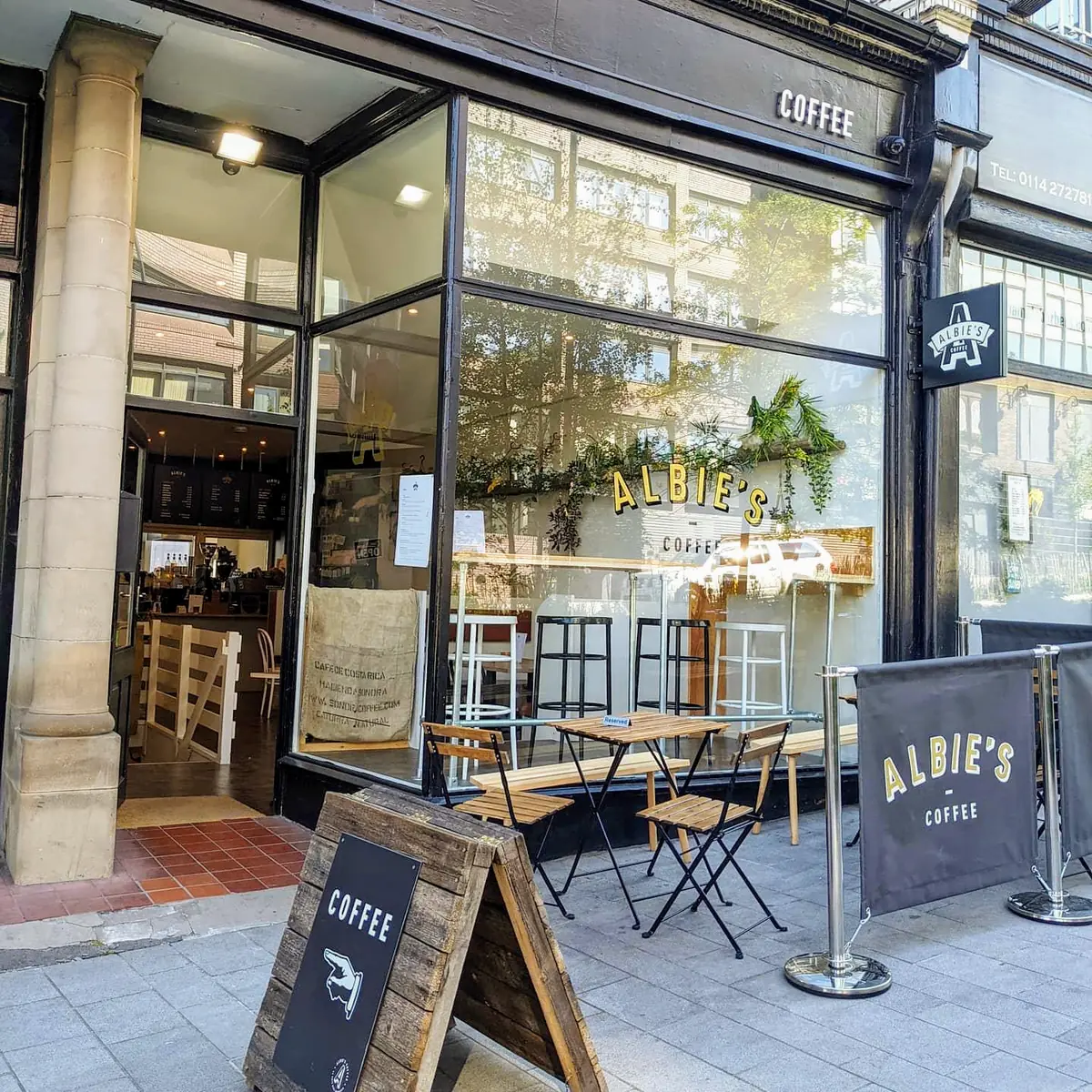 Inside Albie's Coffee, Sheffield