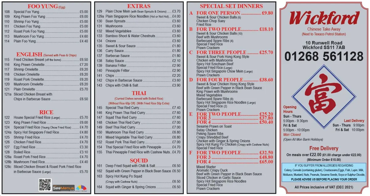 Wickford Chinese Takeaway — Chinese Restaurants in Wickford