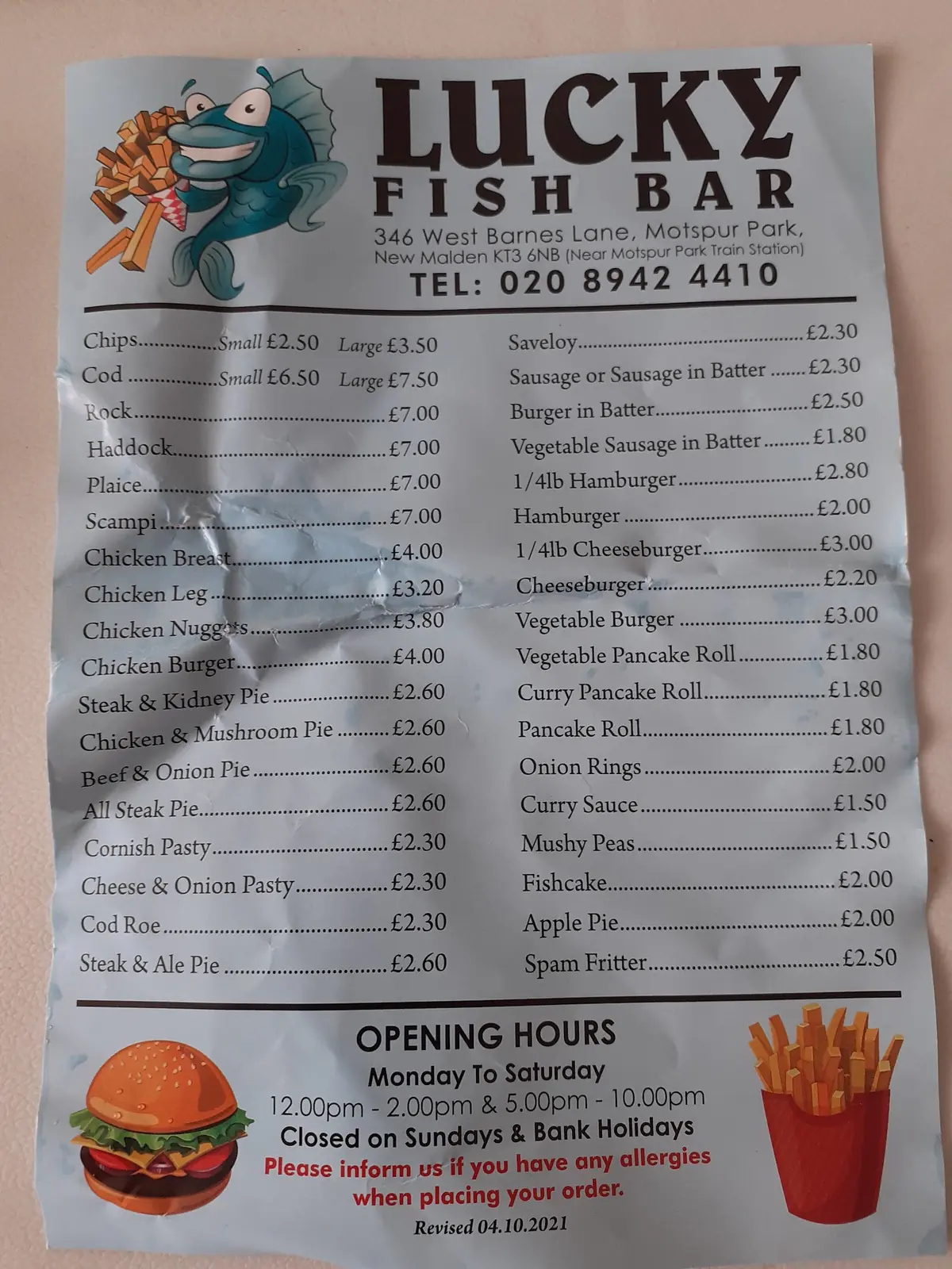 Lucky Fish Bar — Restaurants in New Malden